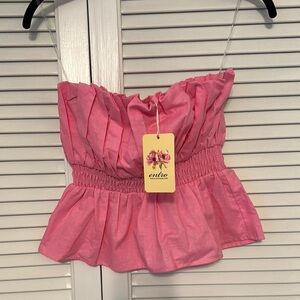 Entro Pink Strapless Women's Top